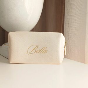 medium beige toiletry bag