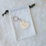 silver heart shaped keyring