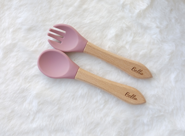 pink baby cutlery set
